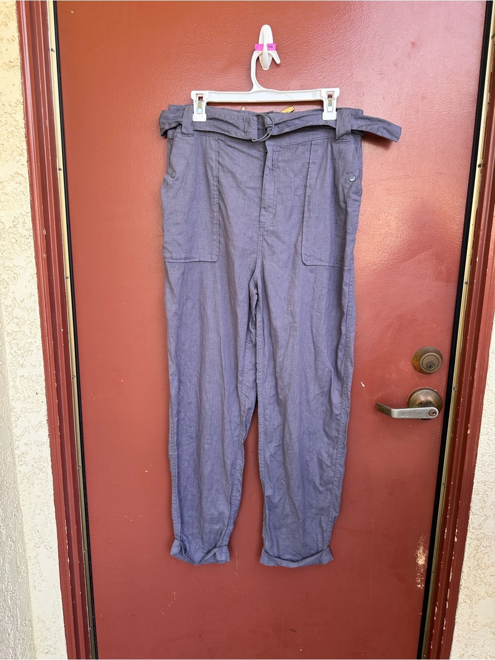Tahari Linen Belted Pants